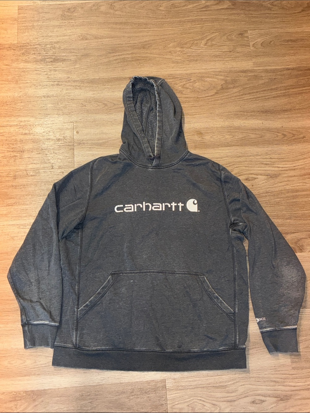 Carhartt Force Relaxed Fit Logo Hoodie Men’s XL Charcoal Gray Workwear